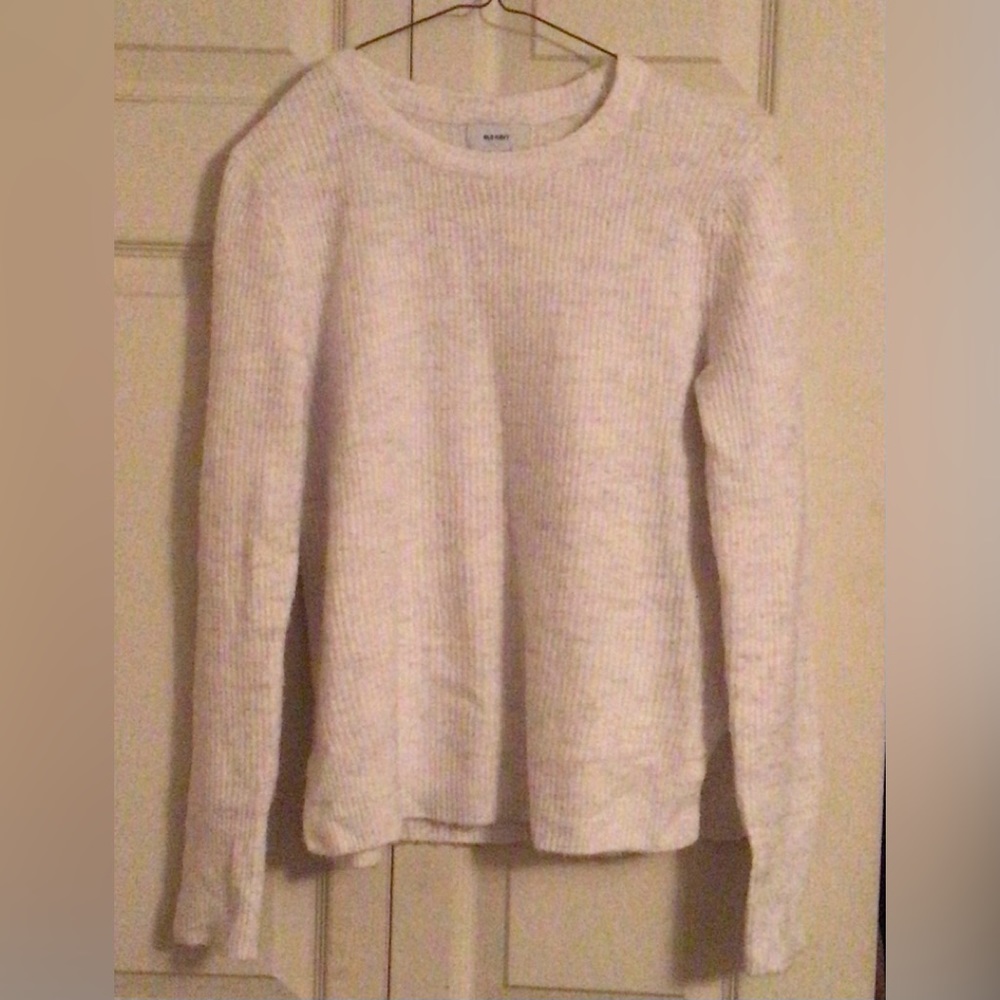 Old Navy White Long Sleeve Sweater